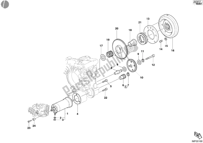 Toutes les pièces pour le Demarreur du Ducati Superbike 998 Final Edition 2004